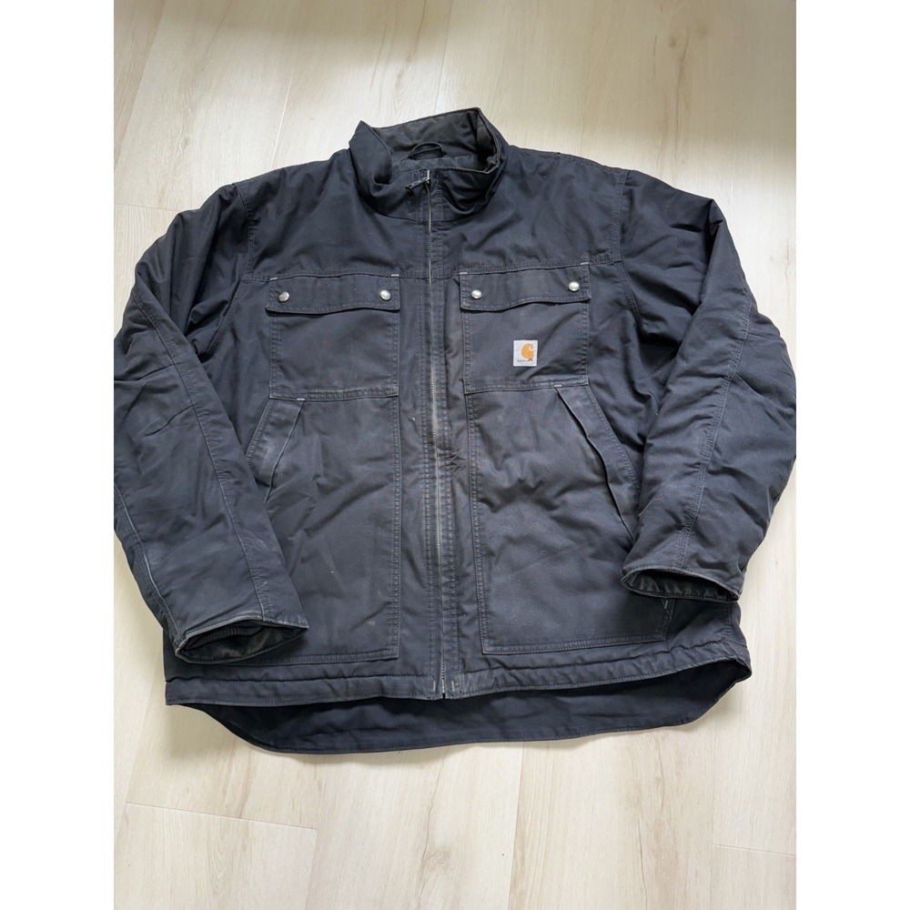 Carhartt Quick Duck Quilted Jacket Men's Size XL Black Model 100107 001